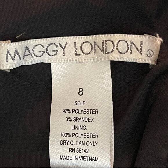 Maggy  London Brown Tan Ruched Fitted Party Event Feminine Dress NWOT Size 8 - Picture 9 of 13